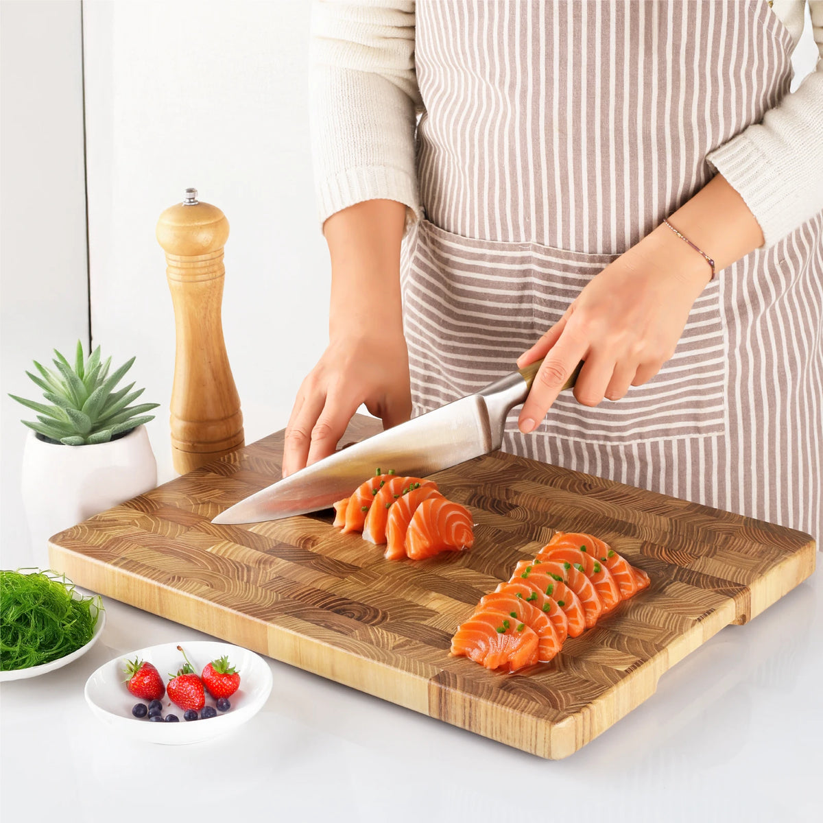 Teak Wood End Grain Cutting Board