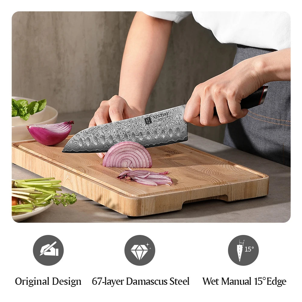 XINZUO 7.3'' Japanese Style Santoku Knife | Artisan Knife