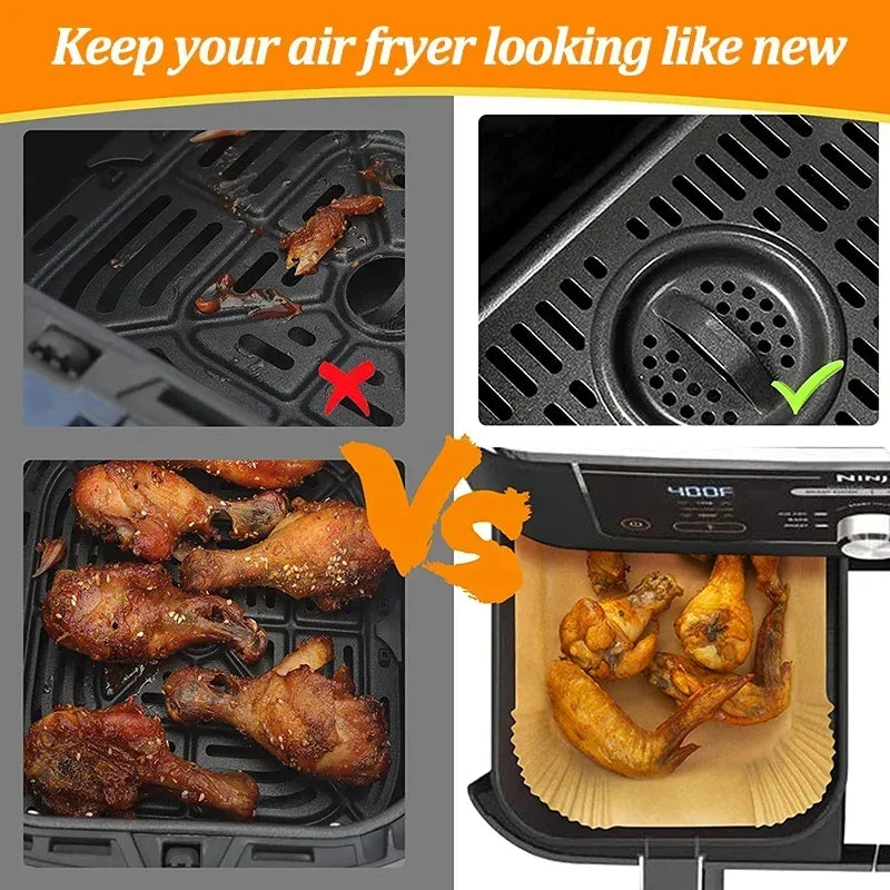 Disposable Air Fryer Paper Liners | Non-Stick & Oil-Proof