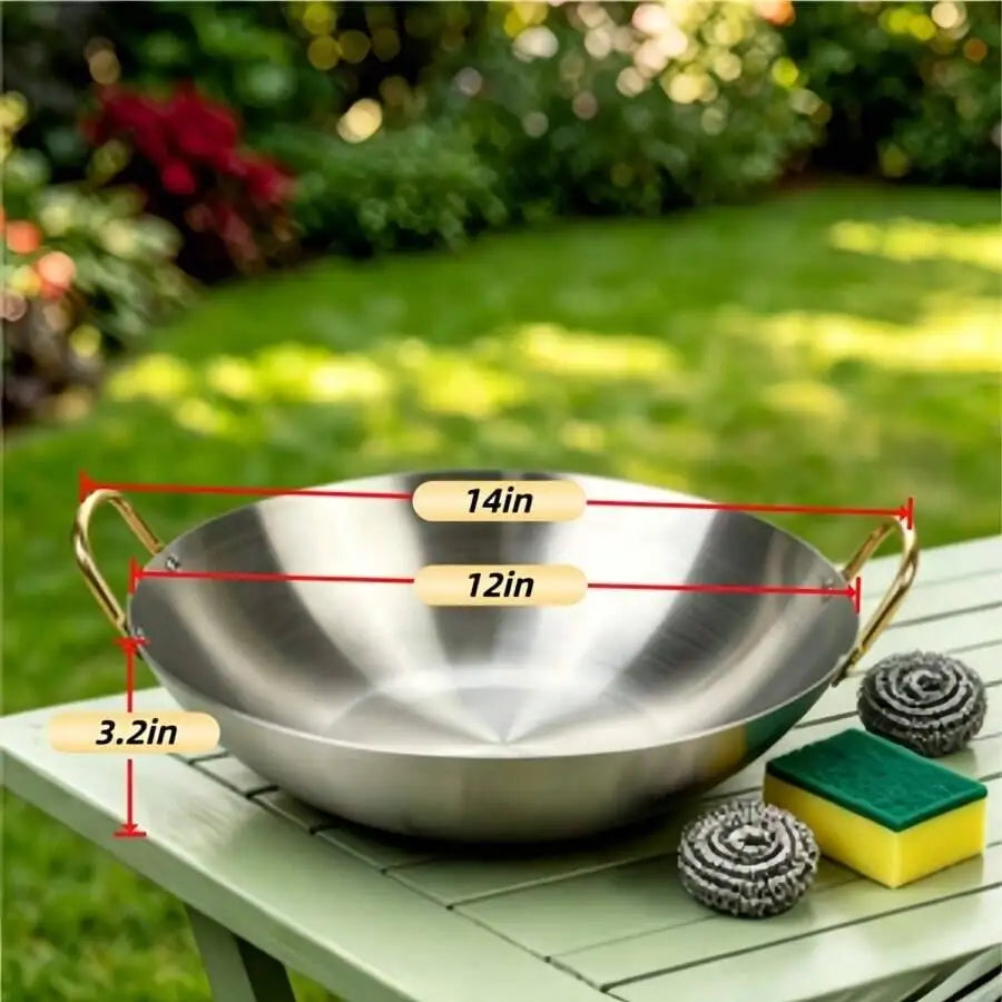 Heavy Duty Stainless Steel Wok